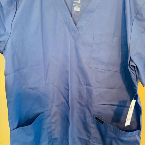 Royal Blue V-Neck Short Sleeve Medical Shirt - Picture 8 of 8